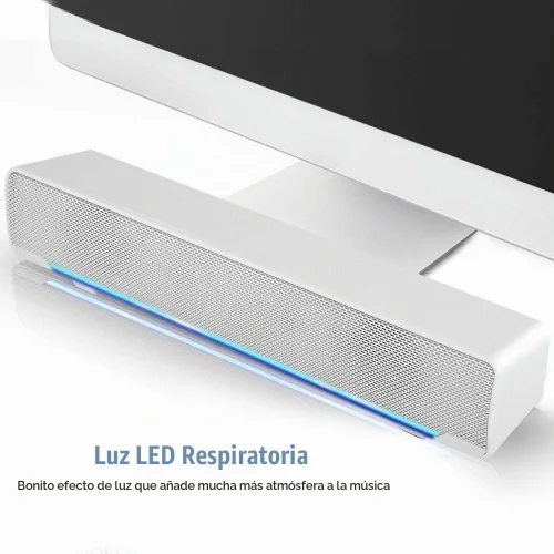 Vista 5 de Barra de sonido, altavoces profesionales de computadora multifunción estéreo envolvente sonido de graves profundos USB con cable