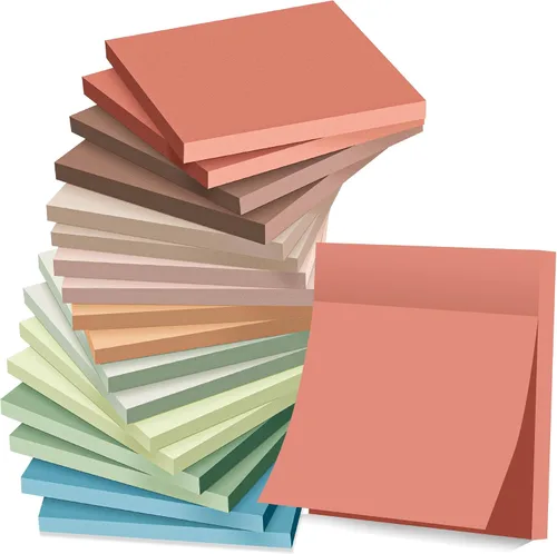 Vista 9 de (24 blocs) Notas adhesivas de 3 x 3 pulgadas, 12 colores brillantes, autoadhesivas, adhesivo fuerte, fácil de pegar para casa, oficina, cuaderno