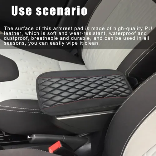 Vista 7 de Almohadilla de cojín para consola central de automóvil, accesorios de protección interior, de cuero universal, impermeable y antiarañazos, funda