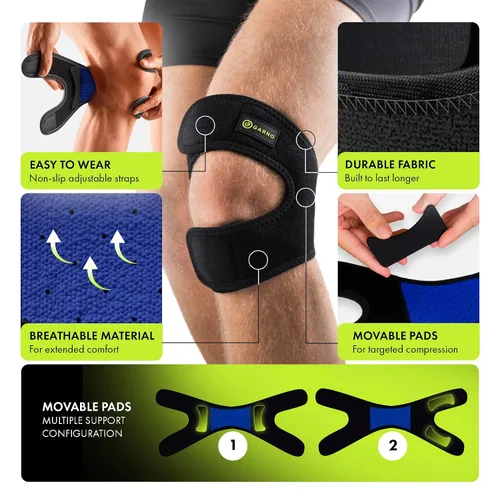 Vista 3 de GARNO Rodillera para hombres y mujeres, estabilizador de neopreno ajustable para desgarro de menisco, artritis, tendinitis, LCM, LCA, alivio