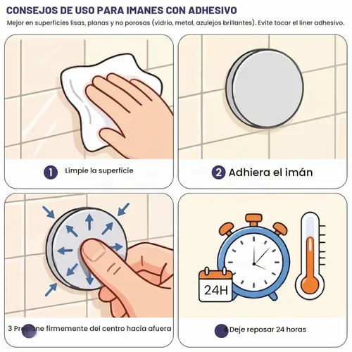 Vista 7 de E BAVITE Imanes de disco de neodimio súper fuertes con adhesivo de doble cara, potentes imanes permanentes de tierras raras, 1.26 pulgadas