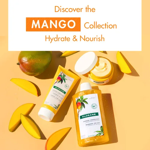 Vista 5 de Klorane Mascarilla nutritiva 2 en 1 con mango, acondicionamiento profundo y tratamiento nocturno para cabello seco, sin parabenos, silicona