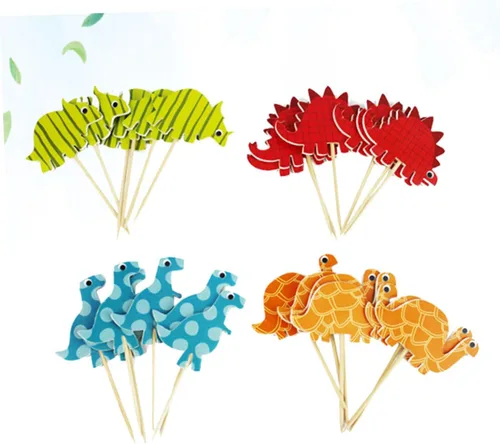 Vista 5 de 96pcs Dinosaur Cake Toppers and Birthday Cake Inserts for ’ Party Decorations
