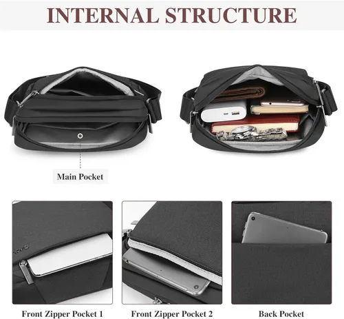 Vista 4 de BAIGIO Bolso bandolera bandolera para hombre Uno