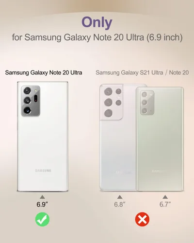 Vista 2 de SURITCH Funda transparente para Samsung Galaxy Note 20 Ultra (solo 6.9 pulgadas), [protector de pantalla integrado], protección de cuerpo completo