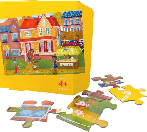 Vista 6 de Upbounders - Fun Outside - Rompecabezas de piso de 48 piezas, rompecabezas multicultural para principiantes con niños afroamericanos, niños y niñas