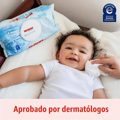 Vista 4 de Huggies Toallitas para bebés 99% de agua pura, sin perfume, 9 paquetes, 504