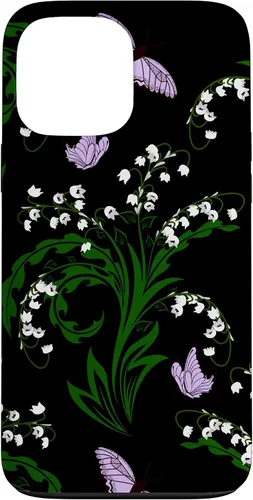 Vista 24 de Lily of The Valley and Butterflies Vintage Cottage Garden Case for iPhone 17