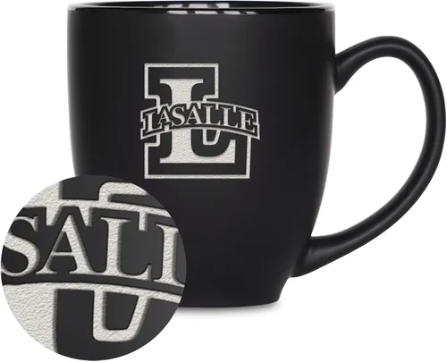 Vista 258 de Rico Industries - Taza de cerámica mate negra con grabado láser estándar de 15oz para NCAA (escuelas T & U) - Para bebidas calientes o frías