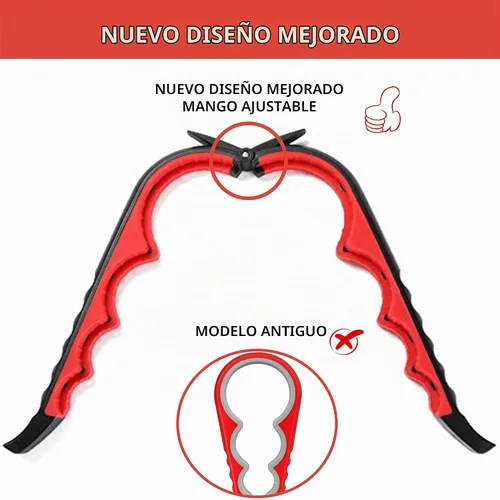 Vista 3 de Abridor de tarros para manos débiles, abridor de tarros fácil de girar para personas mayores con artritis, abridor de botellas multifunción 5 en 1