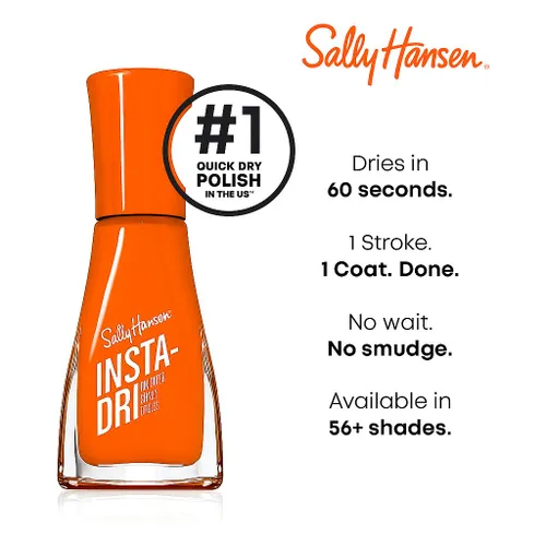 Vista 4 de Sally Hansen Insta-Dri Esmalte de uñas de Halloween Secado rápido, larga duración, brillo sin rayas Opaco, brillante 728 Be-witcha Soon 728
