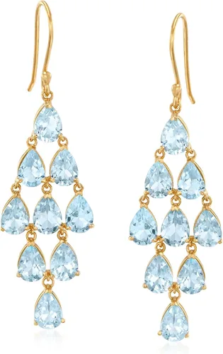 Vista 5 de Ross-Simons Gemstone Chandelier Earrings in 18kt Gold Over Sterling