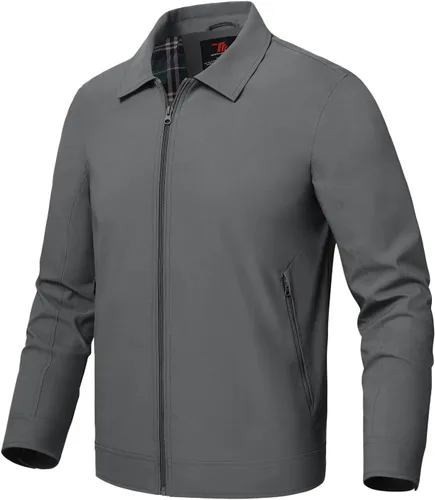 Vista 18 de Rdruko Chaquetas ligeras para hombre Cortavientos de primavera y otoño Chaquetas ligeras Casuales y elegantes con bolsillos