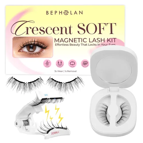 Vista 10 de Pestañas de Aspecto Natural Pestañas Postizas - BEPHOLAN Pestañas Postizas 3D Súper Esponjosas Pestañas Postizas Banda Transparente Pestañas Wispy
