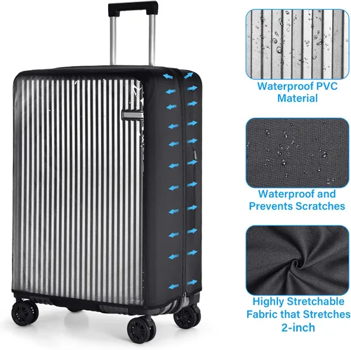 Vista 2 de oscaurt Luggage Cover Travel Suitcase Protector, No Disassembly Clear PVC Luggage Covers for Suitcase Transparent Protector