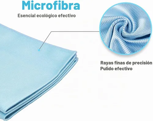 Vista 3 de Paño de limpieza de ventanas Longmann, paño para vidrios, paño de limpieza, sin rayas ni manchas (Azul, paquete de 2)