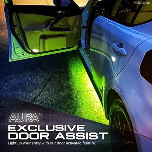 Vista 4 de OPT7 Aura Kit de Iluminación Underglow de Aluminio con Luz de Desbloqueo sin Llave, 4 piezas Tiras LED de Neón de Acento Exterior para Bajos