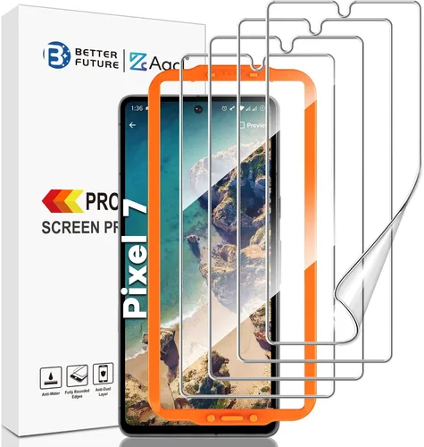 Vista 7 de AACL [Paquete de 3+3] Protector de pantalla de vidrio templado para Google Pixel 6a 5G de 6.1 pulgadas [2022] con protector de lente de cámara