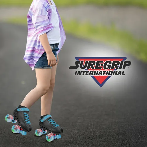 Vista 9 de Sure-Grip Sugar & Spice - Patines de ruedas para niños, botas de vinilo duraderas con acolchado cómodo, cuentan con ruedas iluminadas