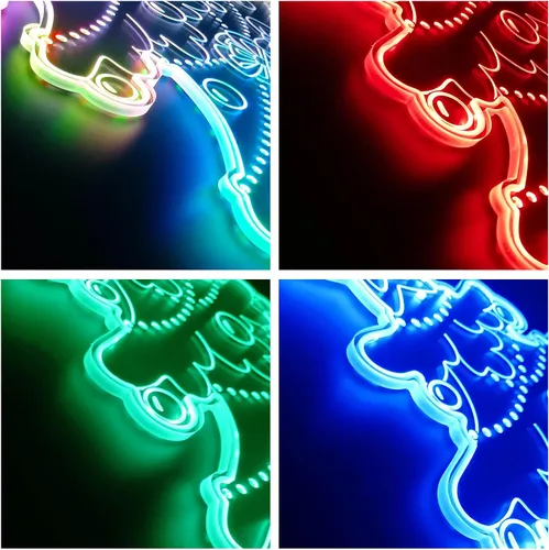 Vista 4 de ADVPRO Regalos de árbol de Navidad presenta luces RGB Dynamic Glam LED Sign - Forma de corte a borde - Decoración de pared inteligente 3D