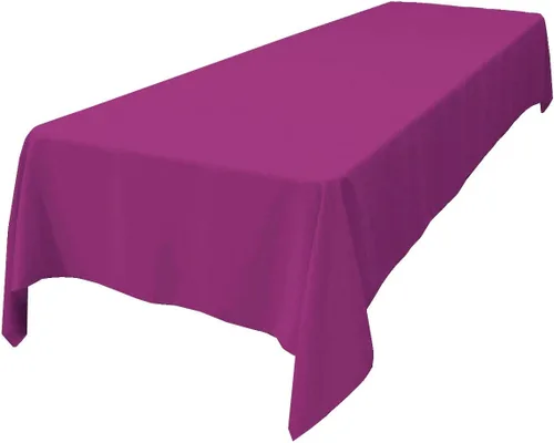 Vista 33 de LA Linen Mantel rectangular lavable de popelín de poliéster, resistente a las manchas y a las arrugas, cubierta de mesa 60x84, mantel de tela