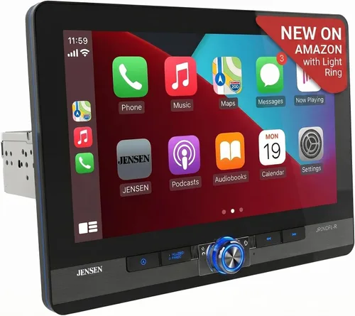 Vista 10 de Jensen J1CA10FL 10.1" Apple CarPlay Android Auto Single/Double DIN inalámbrico Fits single or double DIN, wired or wireless Certified Apple