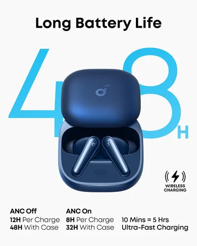 Vista 6 de Soundcore Liberty 5 by Anker - Auriculares con cancelación de ruido con Azul (Abyss Blue)