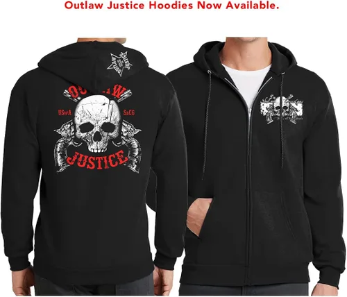 Vista 7 de Outlaw Justice with Skull and Pistols - Camiseta para hombre