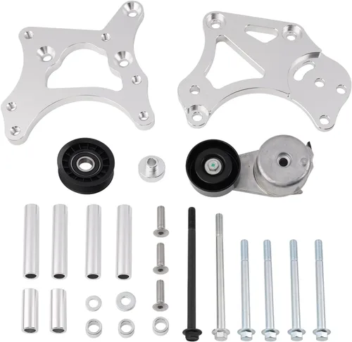 Vista 9 de Kit de Soporte de Compresor AC R4 de Intercambio LS con Tensor Compatible con LSX, LS2 LS3 LS6 LQ4 LQ9 L92 L99 Camiones/SUV Vortec GM R4 Compresor