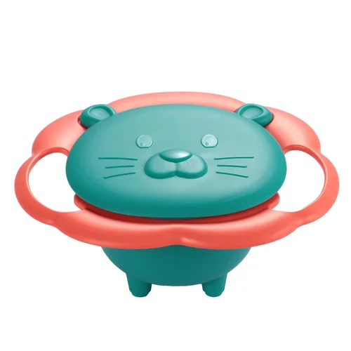 Vista 7 de ZTL Gyro Bowl 360 Dgree - Cuenco giroscópico resistente a derrames con tapa 3 piezas (azul+verde+rosa)