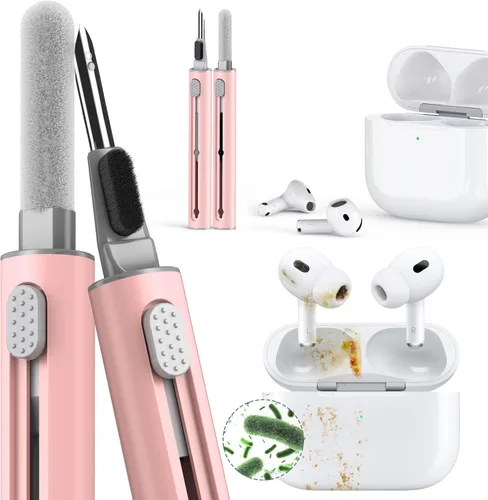 Vista 9 de Kit de limpieza Inesore para Airpods Pro Serie 3 2 1, herramienta de pluma de limpieza multifunción para auriculares, altavoces de iPhone A-blanco