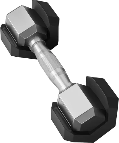 Vista 5 de Signature Fitness Rubber Encased Hex Dumbbells with Optional Rack, 10 15 20LB Pairs and 5, 10 and 15 Pairs Weight Sets for Home Gym