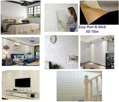 Vista 6 de BookishBunny Papel tapiz de espuma de piedra 3D para techo, azulejos autoadhesivos para pared del hogar, panel grande, 27 x 30 pulgadas, 0.236 in