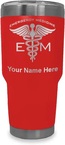 Vista 37 de LaserGram Vaso aislado al vacío de 20 onzas, medicina de emergencia, grabado personalizado incluido (gris) Engraved Gift for Doctors, Vacuum