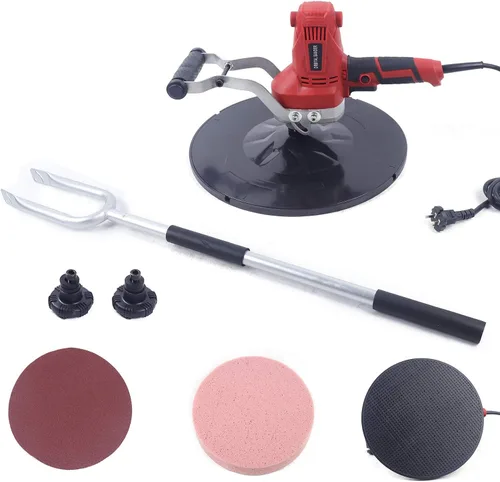 Vista 2 de Paleta de mortero de cemento eléctrico epoxi de hormigón, pulidora de alisado de pared de yeso de mano, vibrador de hormigón de 850 W, mortero