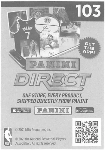 Vista 2 de 2020-21 Panini Stickers #103 Saddiq Bey / 19th Overall Rookie Sticker Official NBA Basketball Album Sticker Measuring 2.75 inch tall X 2 inches wide