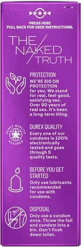 Vista 14 de Durex Preservativos Extra Sensibles Lubricados Ultradelgados Premium, Ajuste Regular, 12