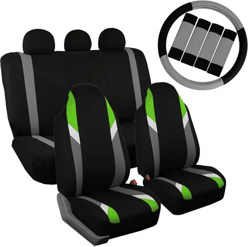 Vista 46 de FH Group Tres filas de 7 plazas, fundas de asiento modernistas de alta calidad, se adaptan a la mayoría de automóviles, camiones, SUV y camionetas