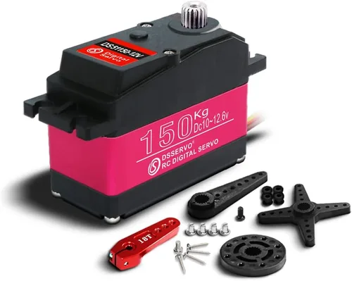 Vista 11 de 132.3 lbs Digital Servo 8.4V Engranaje De Acero Inoxidable De Alto Voltaje Gran Torque De Alta Velocidad Impermeable 1/5 Baja Servos - 180 Grados