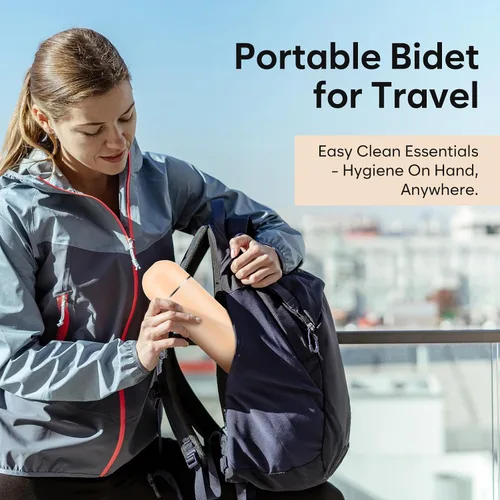 Vista 5 de Easy@Home Bidé de viaje portátil: botella Peri para cuidado posparto, kit de rociador de mano con botella de capacidad de 12.8 fl oz (12.8 onzas)