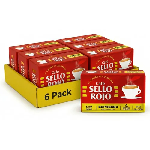 Vista 7 de Café Sello Rojo Espresso, 100% café tostado y molido Café molido colombiano audaz y sabroso