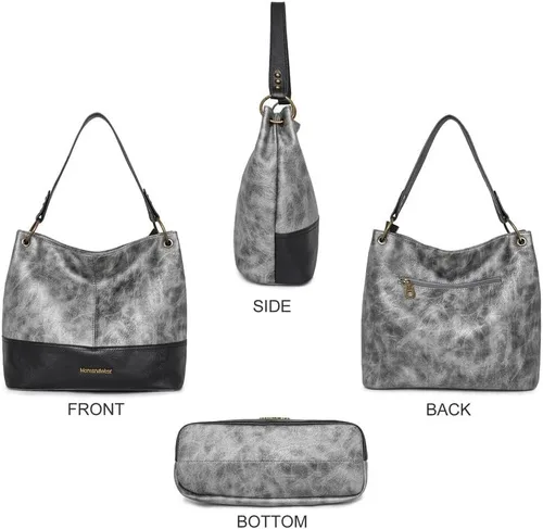 Vista 3 de Montana West Monederos para mujer, bolsos de hombro Hobo con cremallera Purses, with Zipper, Purses, with Zipper