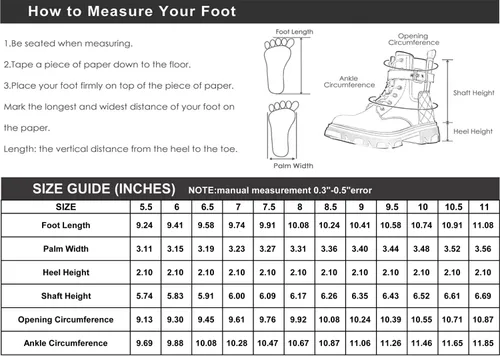 Vista 9 de GLOBALWIN Botas de combate para mujer, botines con cordones, cómodas botas de suela de lengüeta para mujer, tacón bajo grueso