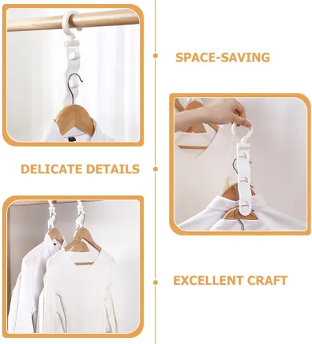 Vista 9 de 2 perchas para ropa, organizadores y almacenamiento para dormitorio, colgador de interior, ahorros de espacio, perchas para guardarropa, perchas