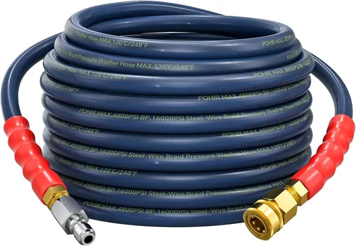 Vista 10 de Manguera de lavado a presión 50 pies 4800PSI sin marcas 3/8 '' estructura Blu