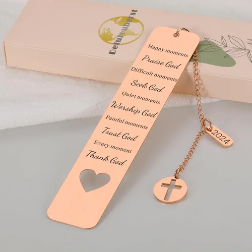 Vista 6 de Marcapáginas de la Biblia cristiana, regalos religiosos – Regalo de bautismo de confirmación para niñas y niños – Regalo de graduación 2024