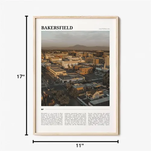 Vista 7 de Póster de viaje Bakersfield, arte de pared de Bakersfield, impresión de póster de Bakersfield, foto de Bakersfield, decoración de Bakersfield