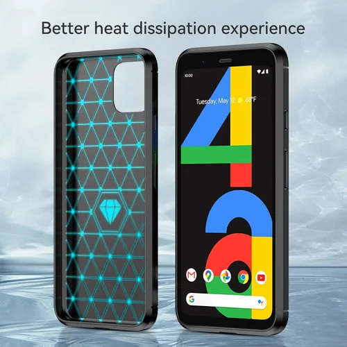 Vista 4 de Funda para Pixel 4 XL Google 4 XL Funda de fibra de carbono TPU suave antideslizante duradera ligera cubierta protectora para Google Pixel 4 XL