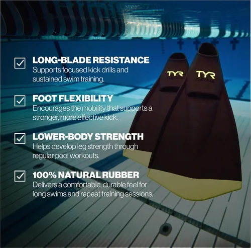 Vista 4 de TYR Flexfins 2.0 - Unisex Natural Rubber Fins for Swim Training