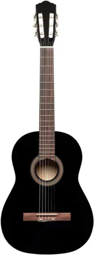 Vista 2 de Stagg Guitarra clásica de 6 cuerdas, derecha, negra, completa (SCL50-BLK)